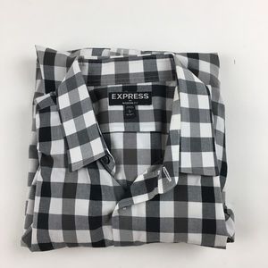 Express Casual Button Down Plaid Modern Fit Mens Shirt Size (L) 16-16 1/2.